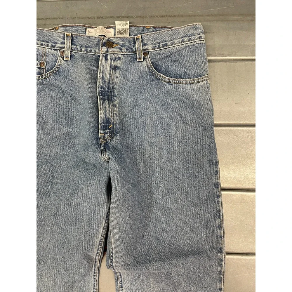 Signature Levis Mens 36X30 Blue Medium‎ Wash Denim Regular Straight 100% Cotton